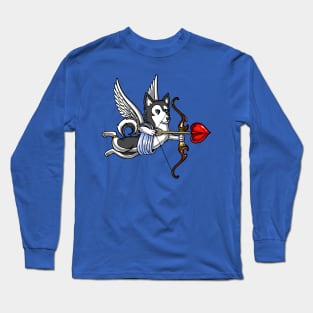 Siberian Husky Dog Cupid Valentines Day Long Sleeve T-Shirt